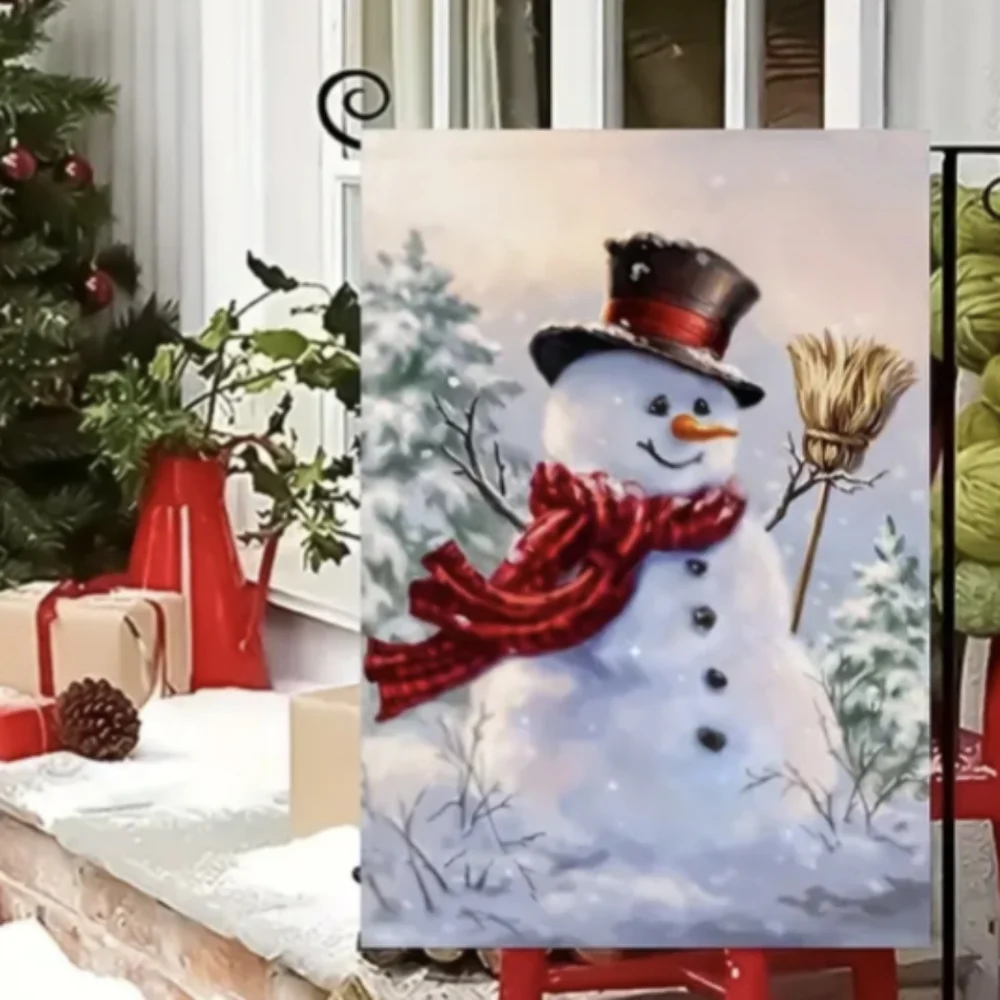 🆕☃️"SNOWMAN" Home Garden Flag Banner Double Sided Outside Yard Decor 12"X 18" - Picture 3 of 10